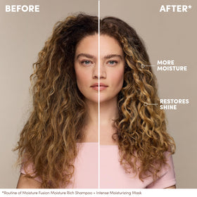 Mizani creamy shampoo texture close-up, demonstrates moisturizing consistency
