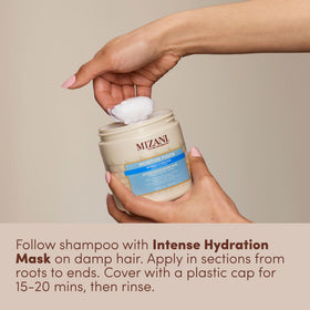 Mizani label close-up showing ingredients list, reassures ingredient transparency