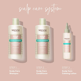 Mizani shampoo pouring into palm demonstrating easy-dispense and slip