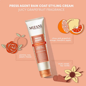 Mizani being applied to damp hair for heat protection
