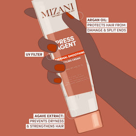 Mizani cream paired with Raincoat Serum for extra slip and shine