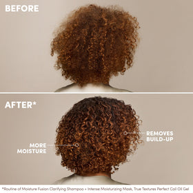 Mizani shampoo pouring into hand demonstrating lathering and gentle cleanse benefit
