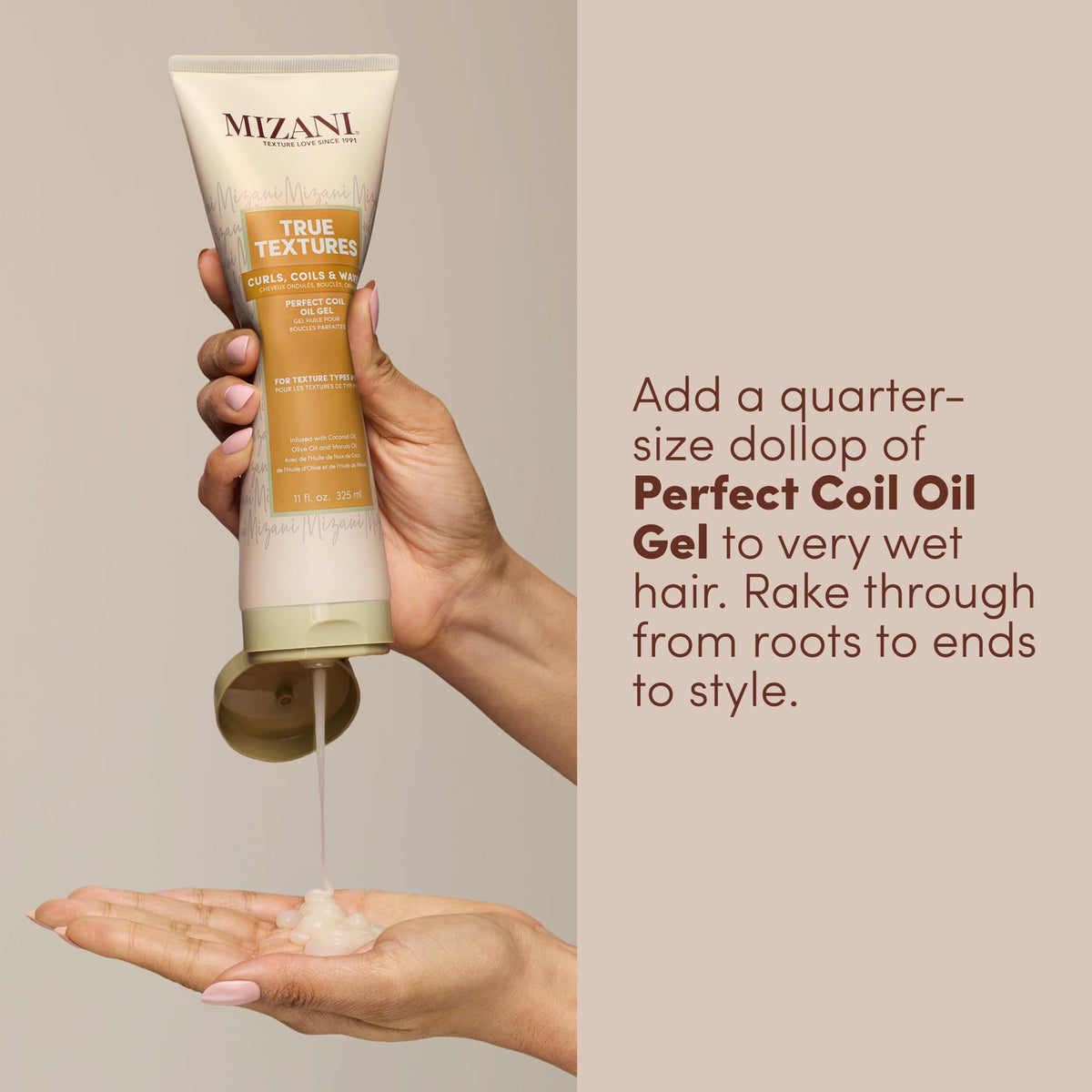 Mizani jar in hand for scale showing compact size and travel-friendly benefit