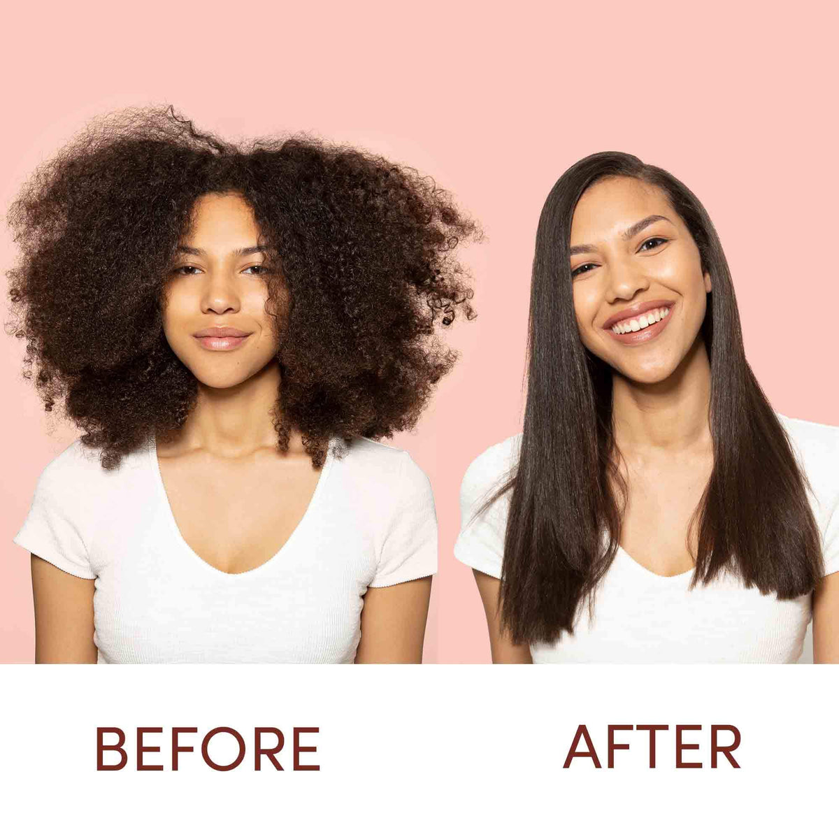 Mizani Smooth Guard before and after focusing on reduced split ends