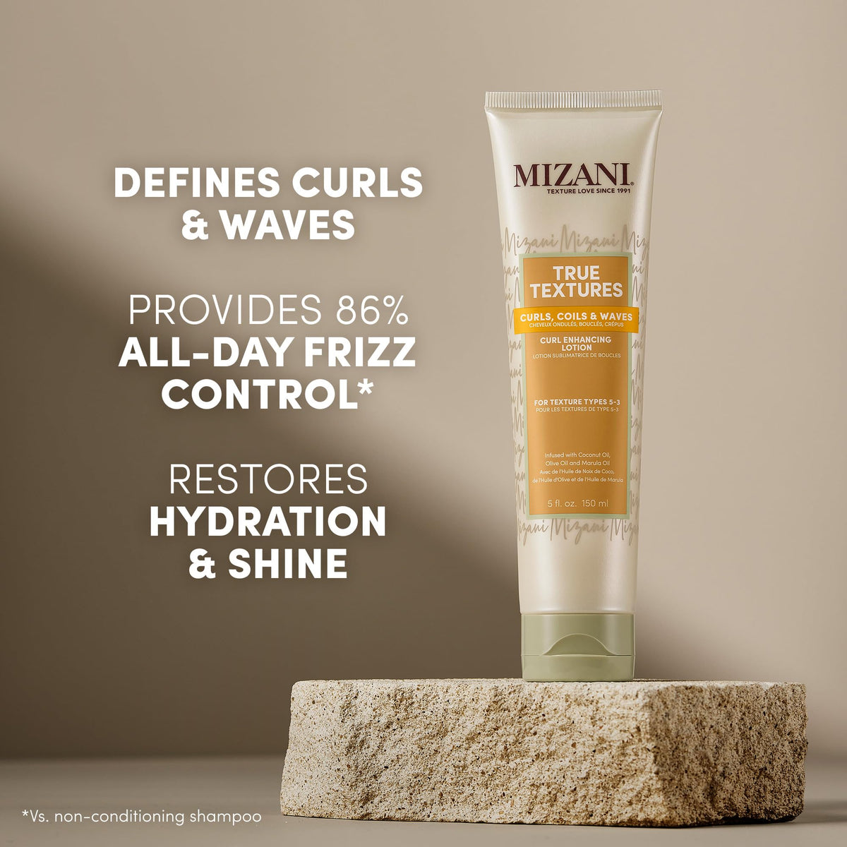 Mizani close-up of the cream-gel texture highlighting smooth hydration benefits