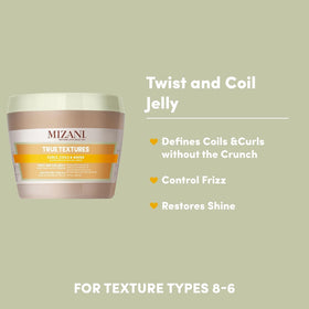 Mizani gel texture close-up highlighting smooth, non-crunchy consistency benefit
