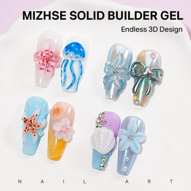 MIZHSE clear and white gel texture close-up for easy sculpting