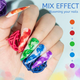 MIZHSE color array displaying gold blue purple tones for varied nail effects
