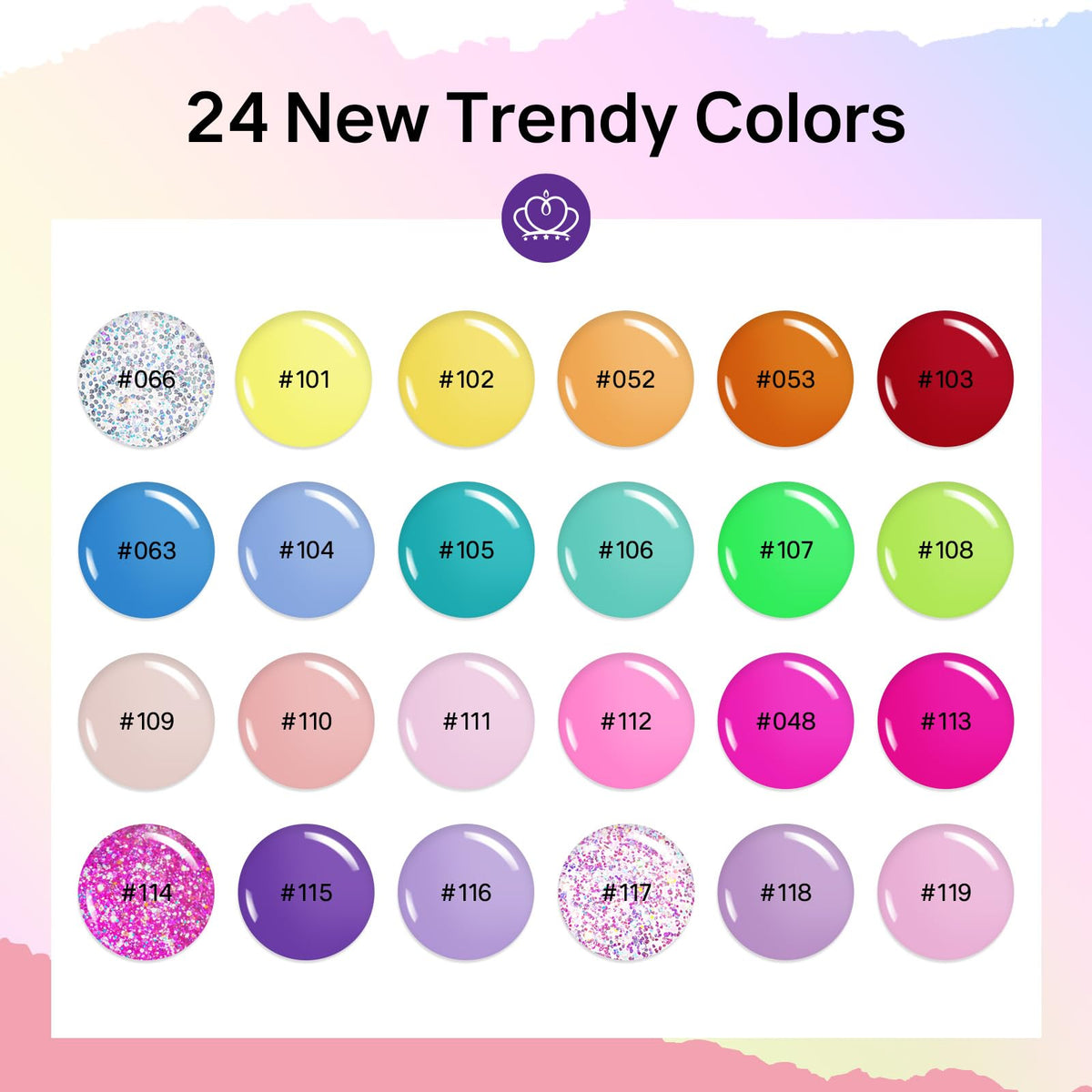 MIZHSE spread of 24 color swatches illustrating palette variety and outfit matching