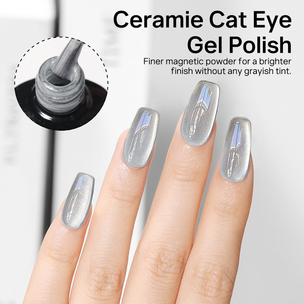 MIZHSE magnet stick held over uncured polish demonstrating quick pattern creation