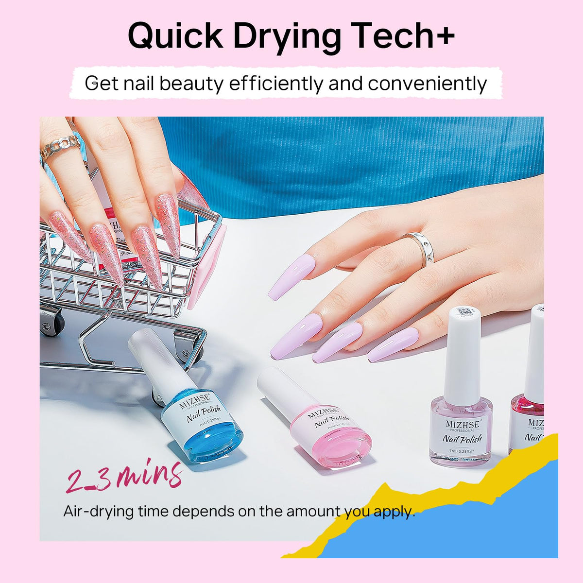 MIZHSE pedicure toes shot illustrating color payoff and salon-style shine for feet