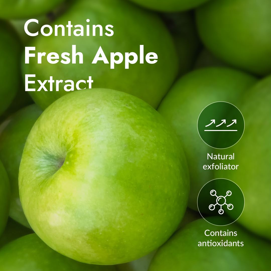 MIZON apple extract close-up illustrating natural ingredient and gentle exfoliation benefit