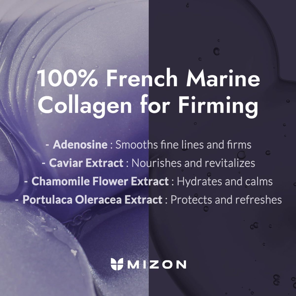 MIZON application under eye demonstrating smoothing effect