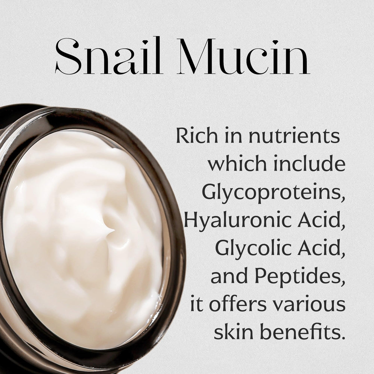 MIZON open jar top view revealing creamy snail mucin-rich formula
