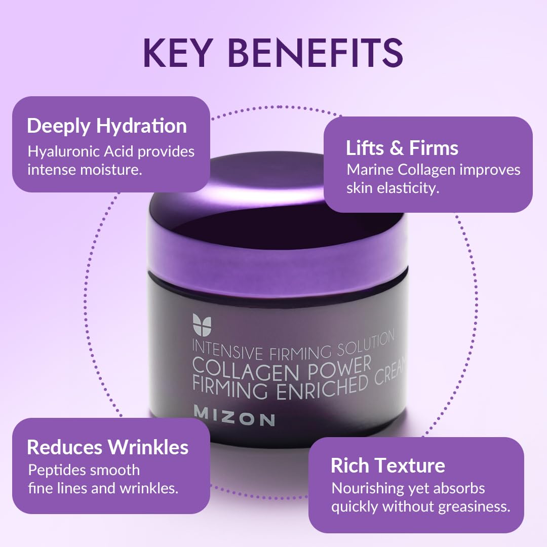 MIZON ingredient label showing marine collagen focus and transparency