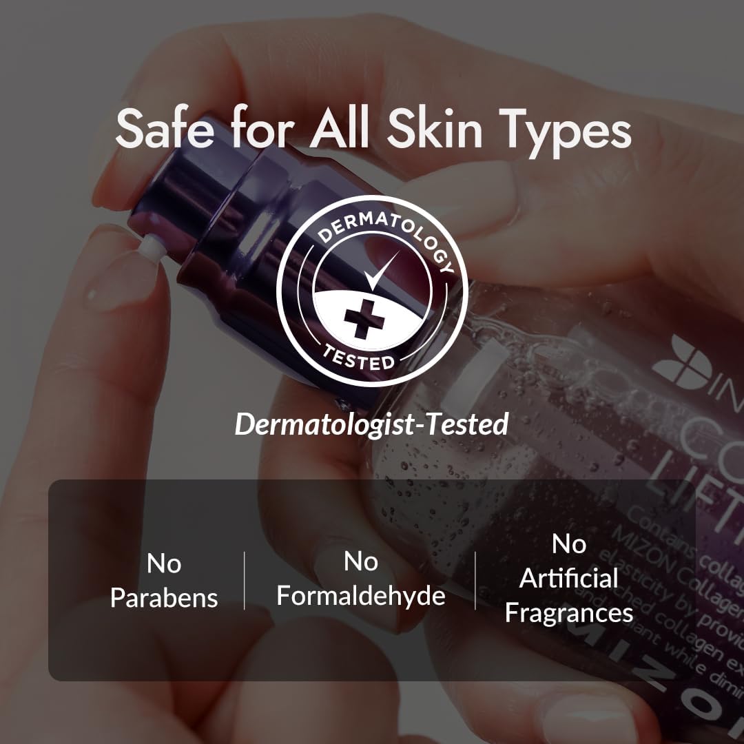 MIZON ingredient label close-up illustrating collagen and adenosine content