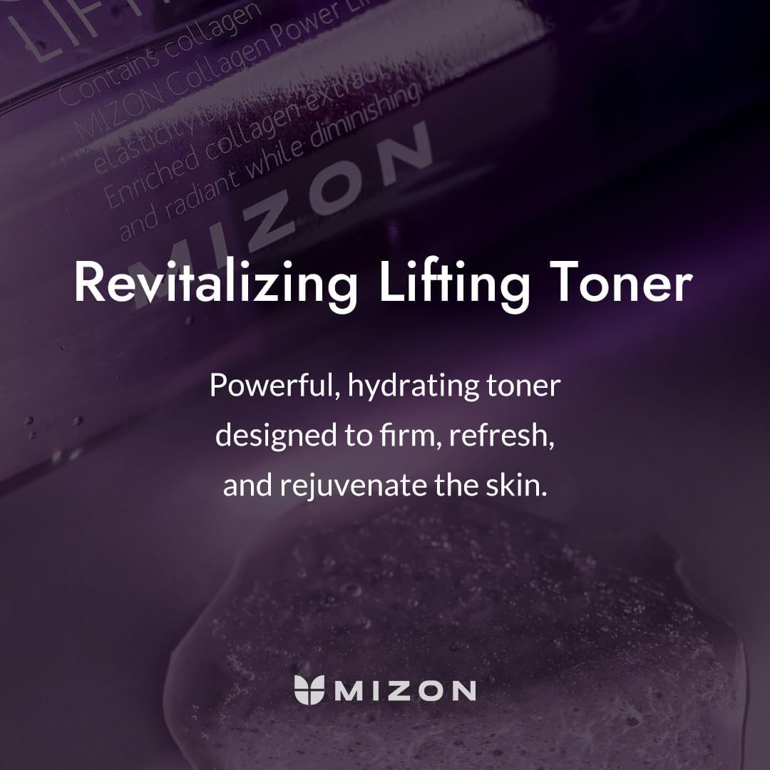 MIZON texture close-up of toner pour highlighting hydrating consistency