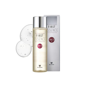 MIZON front bottle showing clean packaging and clear essence benefits