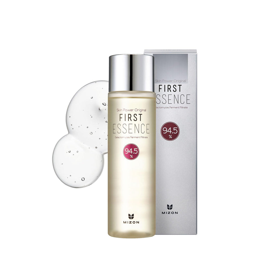 MIZON front bottle showing clean packaging and clear essence benefits