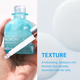 MIZON serum being applied to hand demonstrating fast absorption