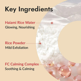 MIZON ingredient label closeup highlighting rice seed water and ceramide