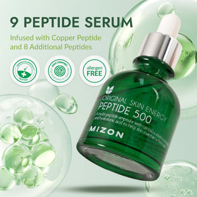 MIZON dropper dispensing clear serum illustrating easy controlled application benefit