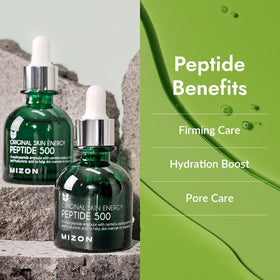 MIZON closeup of serum texture highlighting lightweight hydrating finish benefit