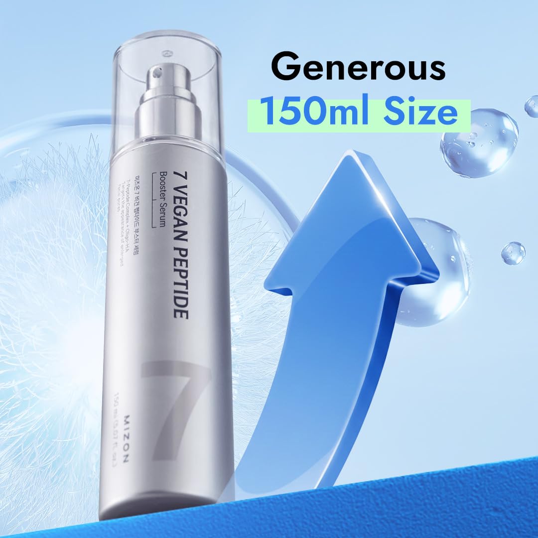 MIZON close-up ingredient label highlighting peptides and hyaluronic acid benefits