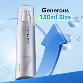 MIZON close-up ingredient label highlighting peptides and hyaluronic acid benefits