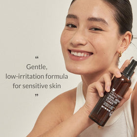 MIZON toner used on face showing soothing effect and lightweight finish