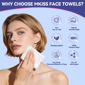 MKISS wipe removing makeup on model for easy gentle makeup removal