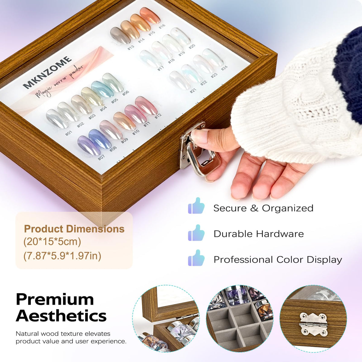 MKNZOME kit in a manicure workspace portraying salon-grade results