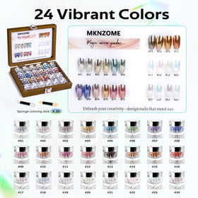MKNZOME open box with numbered shade chart for quick color selection