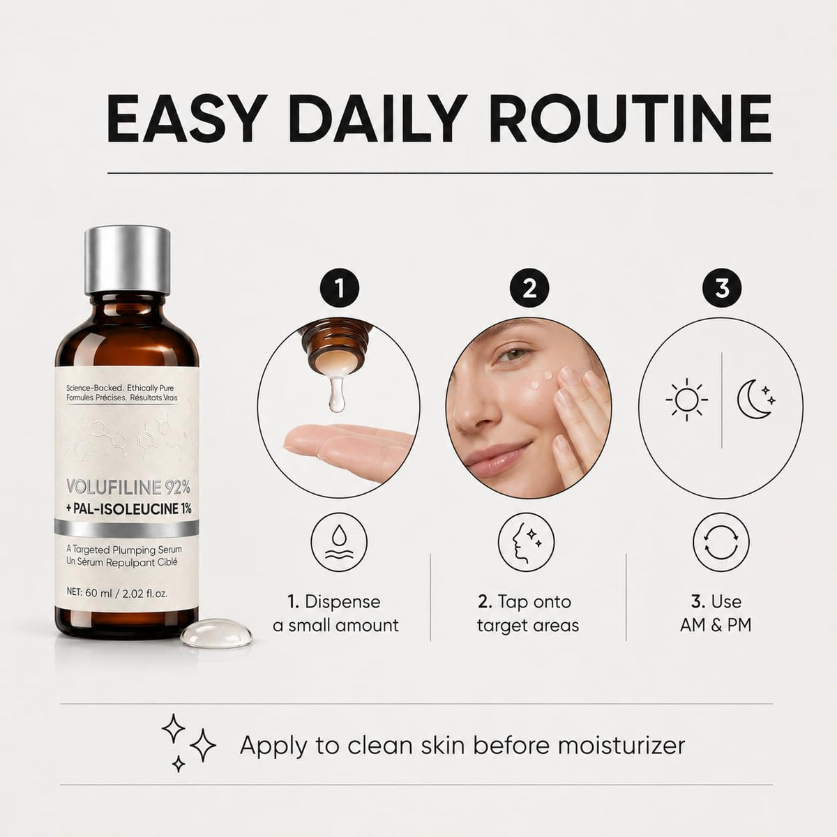 MKSUVGQ on a vanity with skincare items highlighting minimalist routine benefit