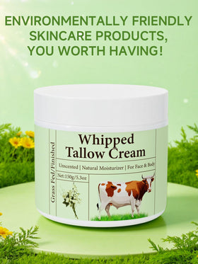 mkzea whipped tallow texture close-up, shows creamy spreadable consistency