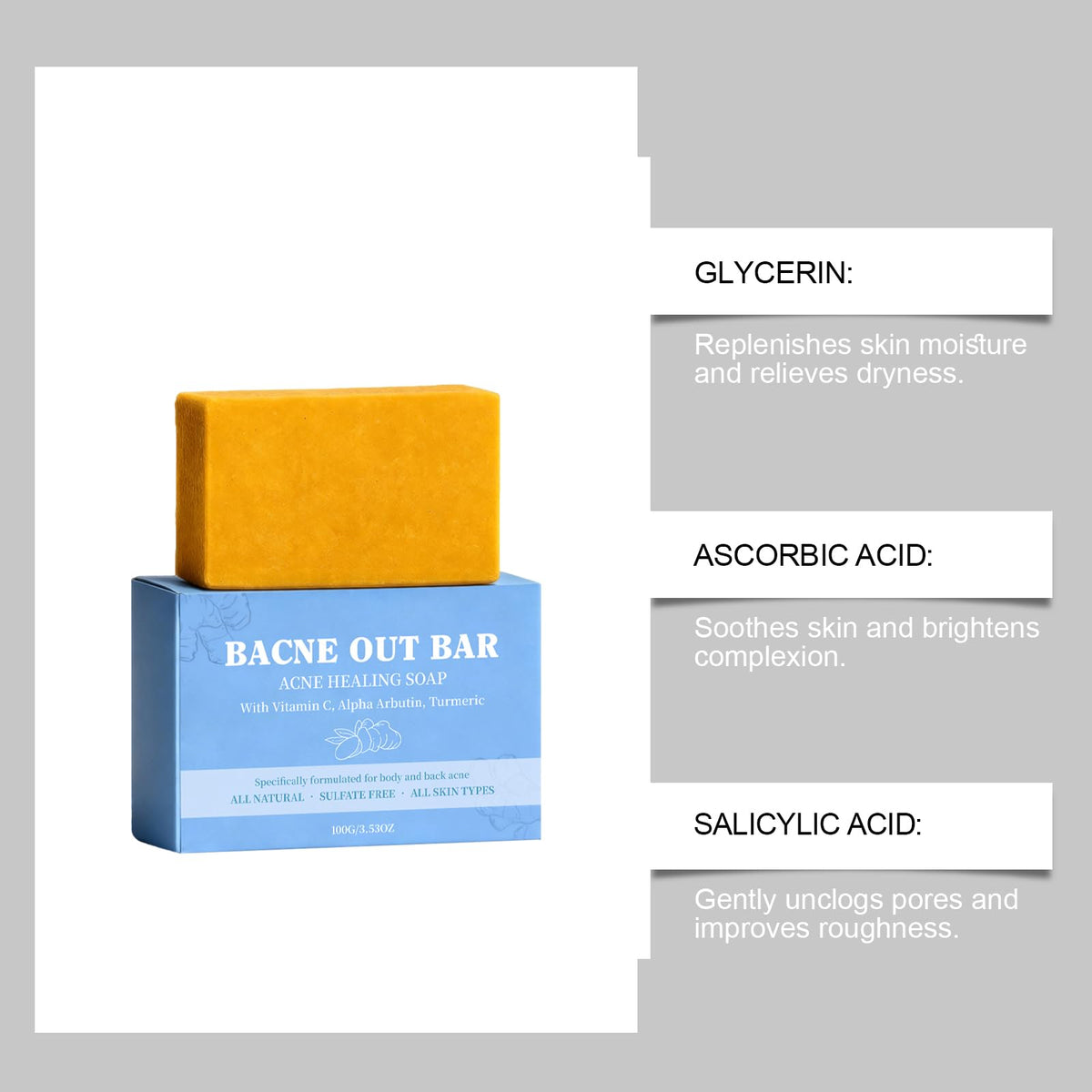 MMGRZR ingredient label close-up highlighting turmeric, vitamin C, alpha arbutin