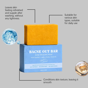 MMGRZR soap close-up revealing turmeric-infused texture for gentle exfoliation