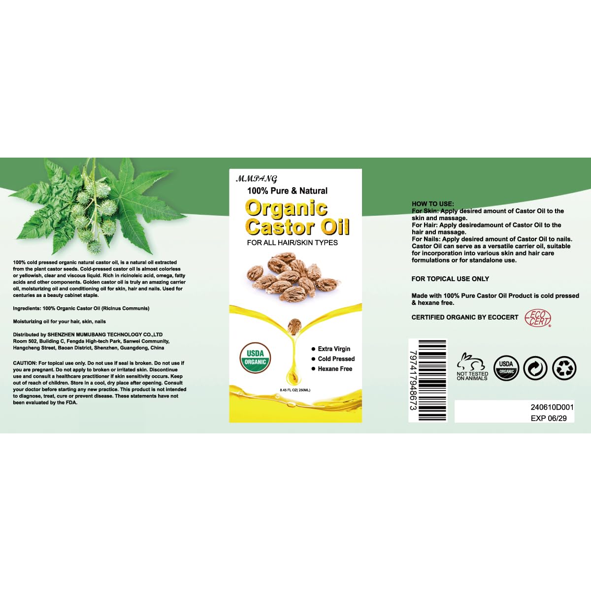 MMPANG blend with jojoba oil illustrating lighter, easier-to-spread hair mix