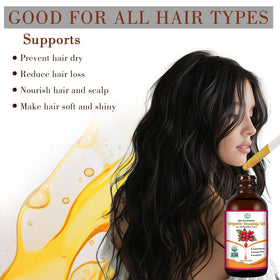 MMPANG applying oil to hair ends to reduce breakage and add shine