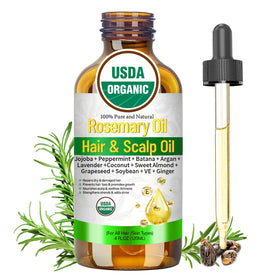 MMPANG front bottle showing organic rosemary castor oil, highlights purity and packaging