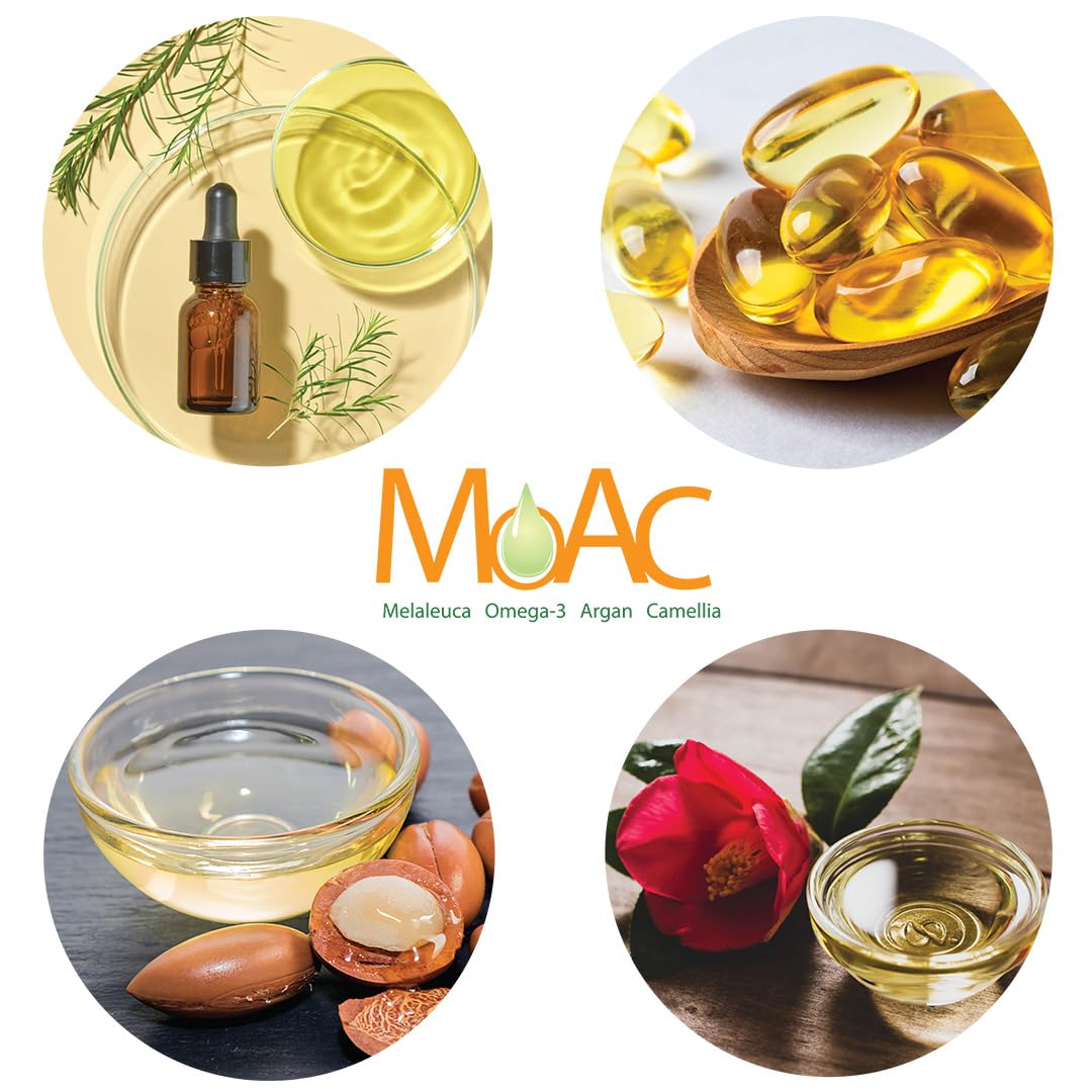 Moac bottle next to ruler for scale, brand indicating compact travel-friendly size