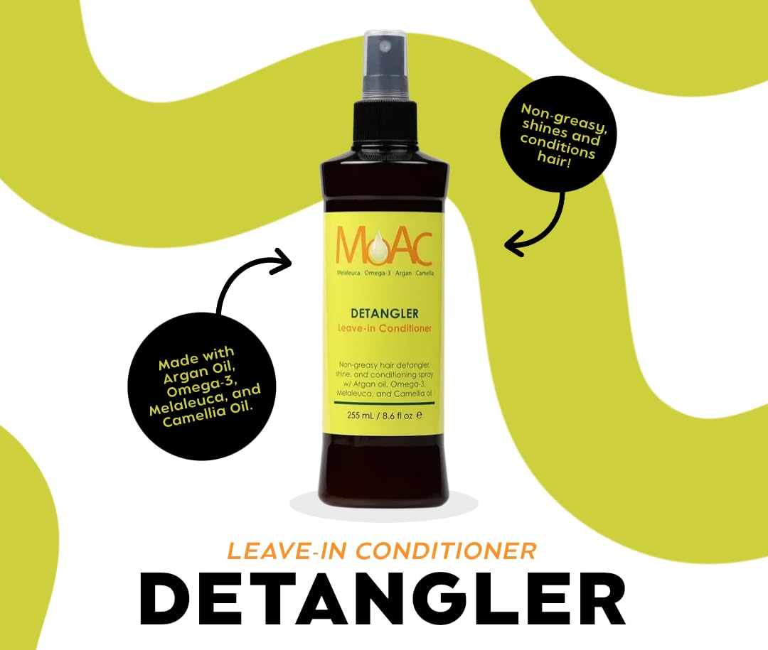 Moac close-up spray nozzle emitting mist, brand delivering even lightweight coverage