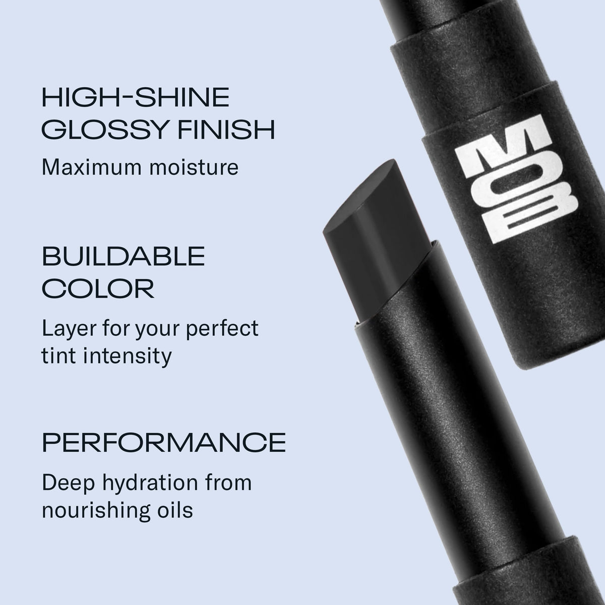 MOB lip balm close-up oil sheen highlighting jojoba and sunflower oils for soft lips