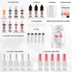 MOCIKE clear 200ml lip gloss base bottle closeup showing smooth texture benefit