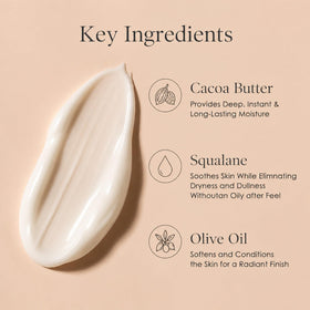 MOCKGVY applied to neck area demonstrating smoothing effect and gentle hydration