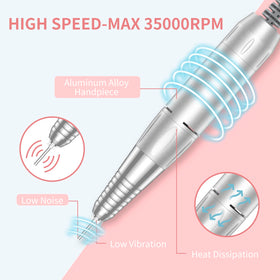 MOCOWIND bits and sanding bands laid out for versatile nail filing tasks