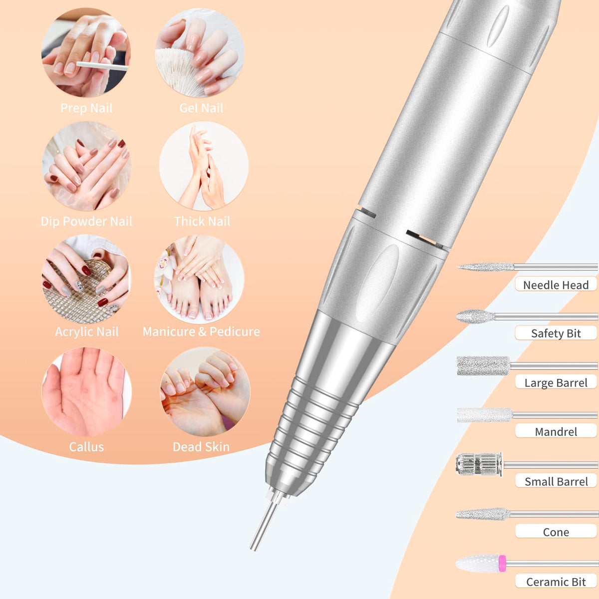 MOCOWIND handpiece close-up highlighting low-vibration grip comfort