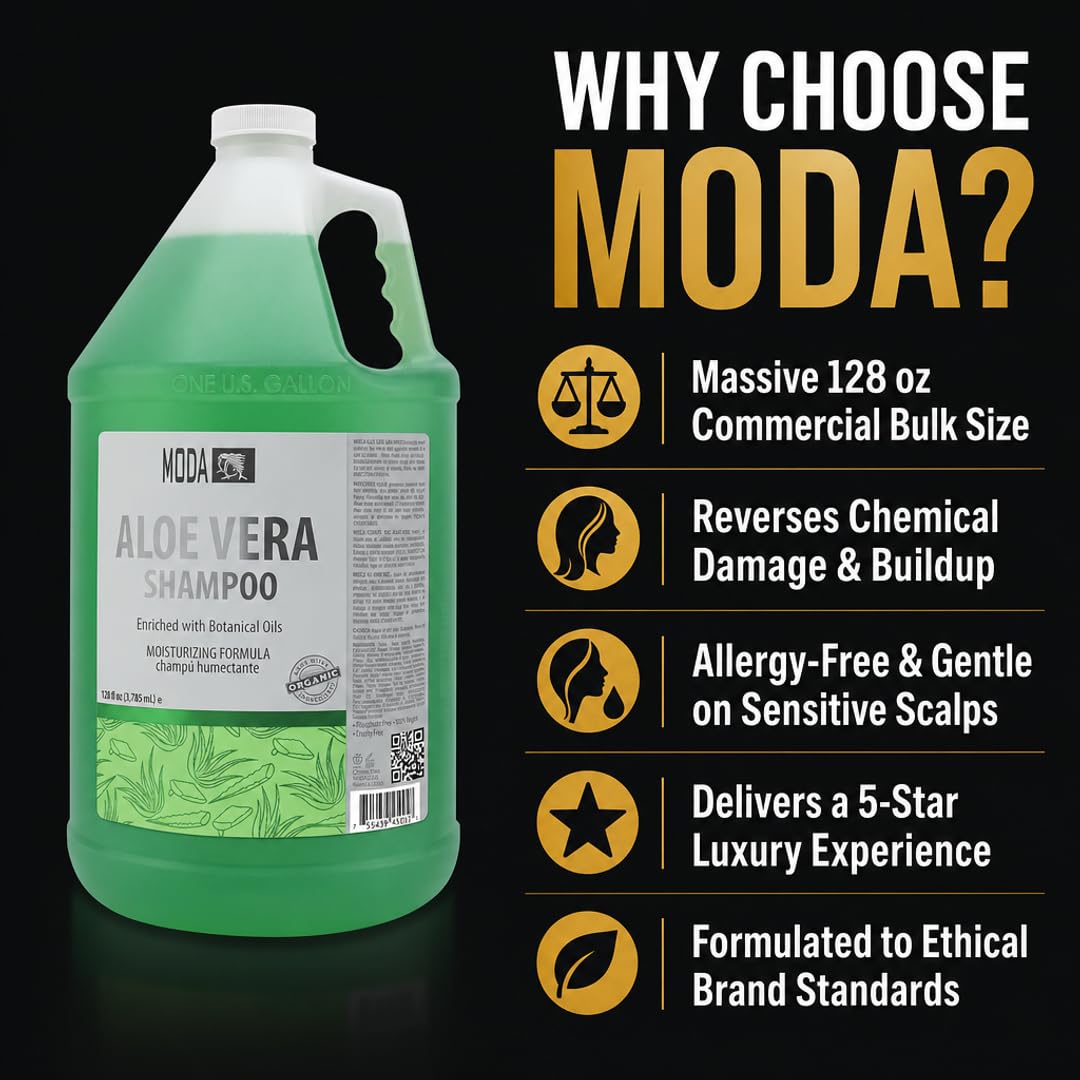 MODA back of bottle ingredients panel for transparency and salon use