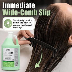MODA used with a wide-tooth comb to show easy detangling and reduced damage
