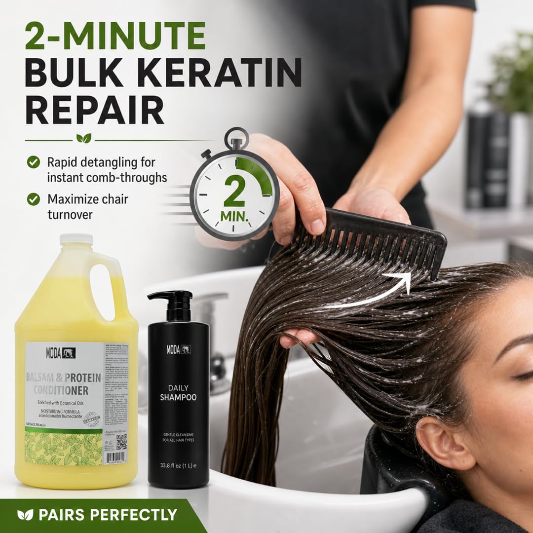 MODA conditioner cream texture showing rich, hydrating formula for softness